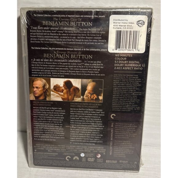 The Curious Case Of Benjamin Button Criterion Collection DVD Brad Pitt NEW - Picture 2 of 6